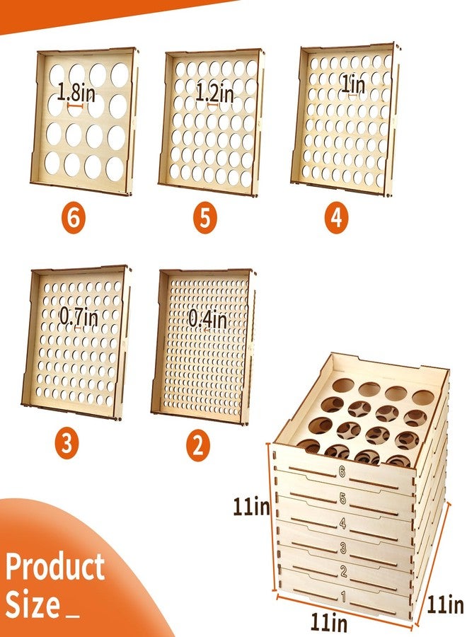WSBXBB 6 Tray Sorter Sifter Box Used for Lego, Storage Sorter Brick Box for Lego Blocks, Gift for LegoLover, Gift for Teens and Adults, 5 Different Size Sorter Perfect for LegoBlocks - Image 2